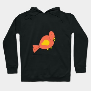 Red bird with yellow beak doodle Hoodie